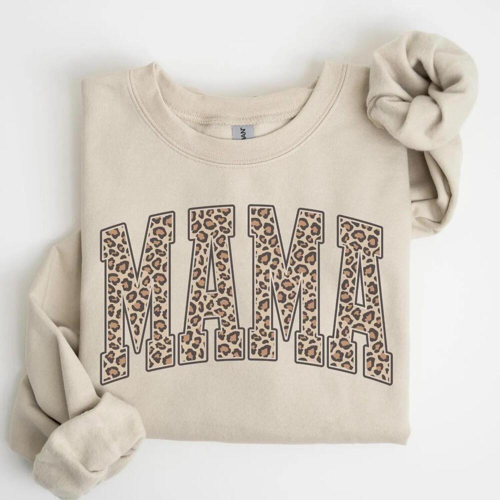 Leopard Mama sweatshirt, Cute Mom Shirt, Retro Mama